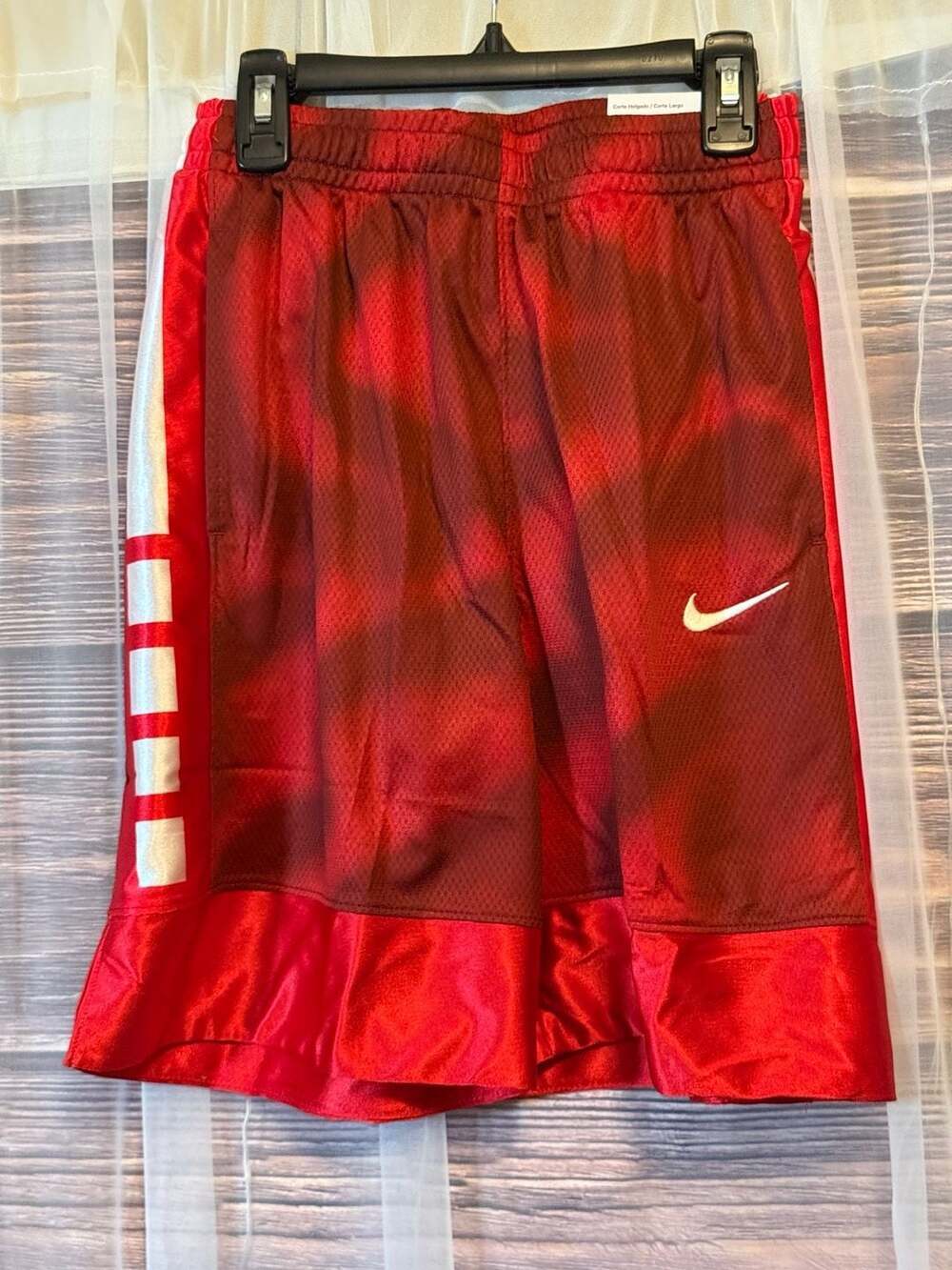 Nike Boys Elite Dri-FIT Loose Fit Basketball Shorts Red White Large